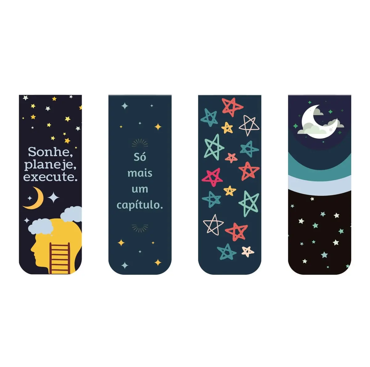 Kit 4 Marcadores De Páginas Magnéticos Exclusivos Estrelas
