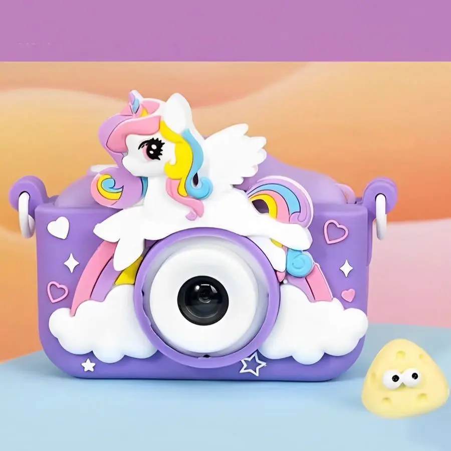 Câmera de Vídeo Digital Unicórnio com Estojos de Silicone para Crianças 1080P Câmera HD Brinquedos - 1