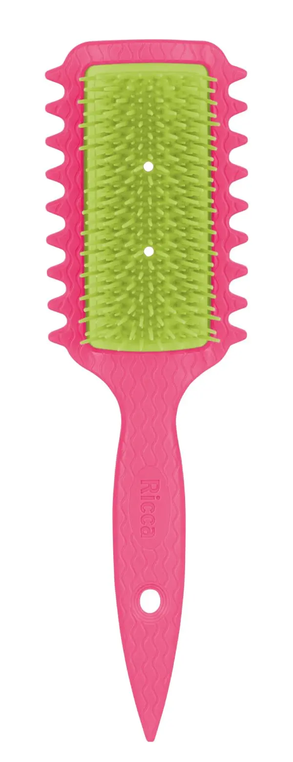 Ricca, Escova de Cabelo Fitagem, Flex Fita Curl, Define os cachos, Cor Rosa - 1
