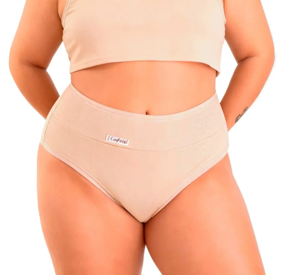 Calcinha Plus Algodão | 38 ao 56 | kit 4 UN. | Cós Duplo Firmador | Cintura Alta Reforçada Comfort