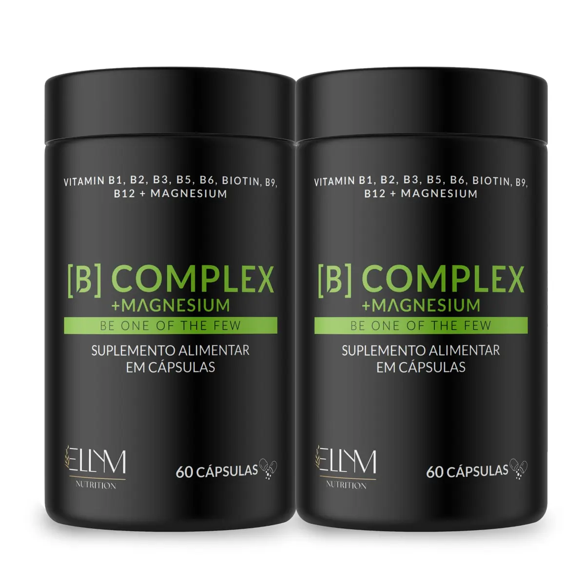 Complexo B Magnesio B12 Metilcobalamina Metilfolato 120Caps ELLYM NUTRITION | 4 meses Biotina B1 B2 B3 B5 B6 alto teor metabolismo energetico sistema nervoso muscular imune redução cansaço fadiga DNA
