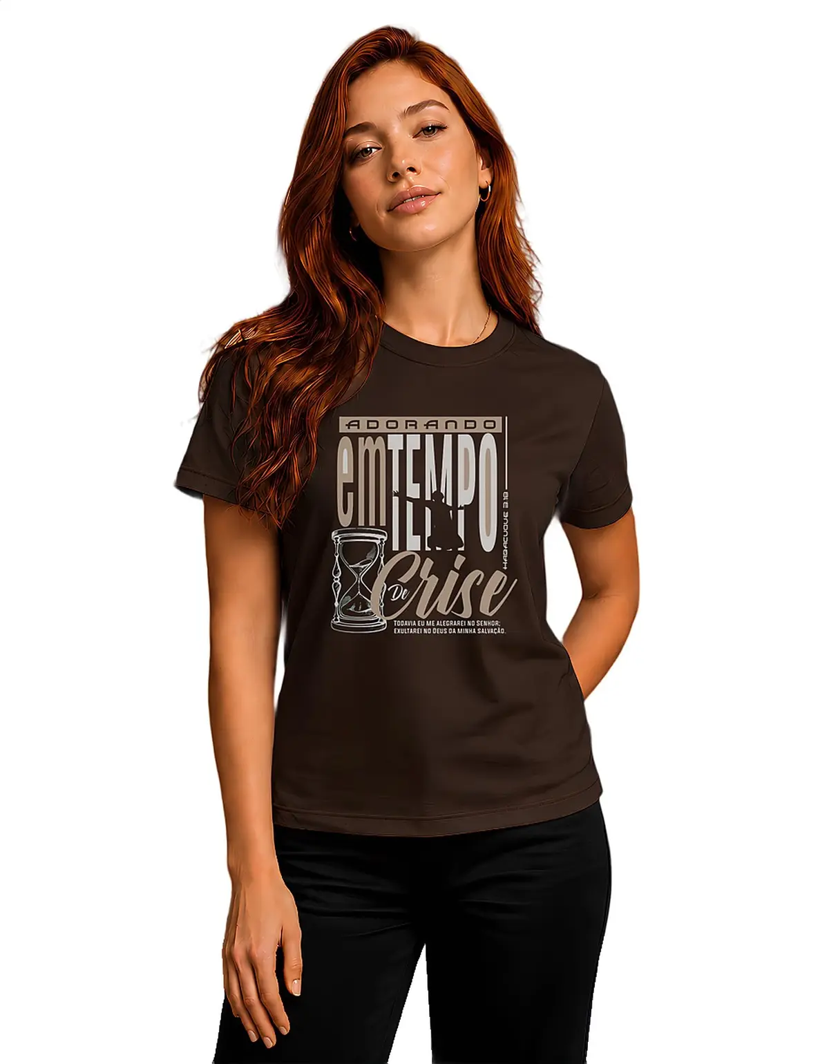IB Shop Camiseta Feminina Evangélica Adorando em Crise