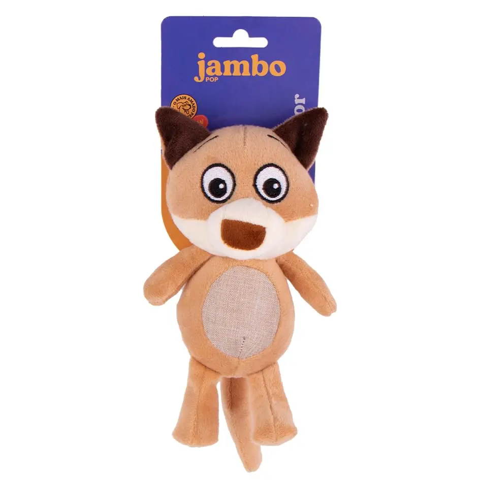 JAMBO PET Brinquedo Pelúcia Bicho Pop Formato Divertido E Atrativo Algodão e Poliéster, Raposa
