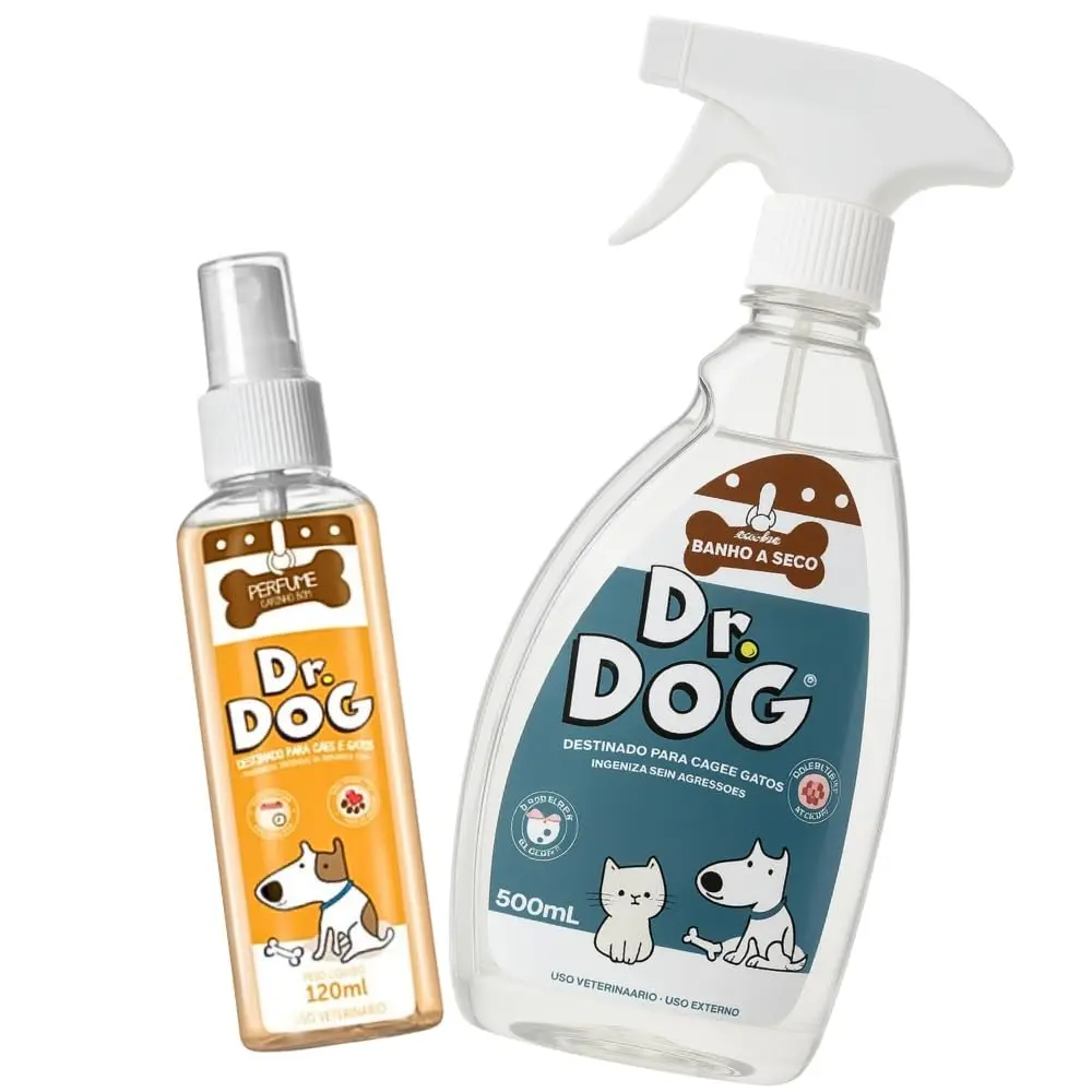 Kit Banho Seco Pet Filhotes Limpa Patinhas Prático + Perfume cheirinho bebê, banho a seco para cachorros, gatos, antialérgico, Alto rendimento, cheiroso