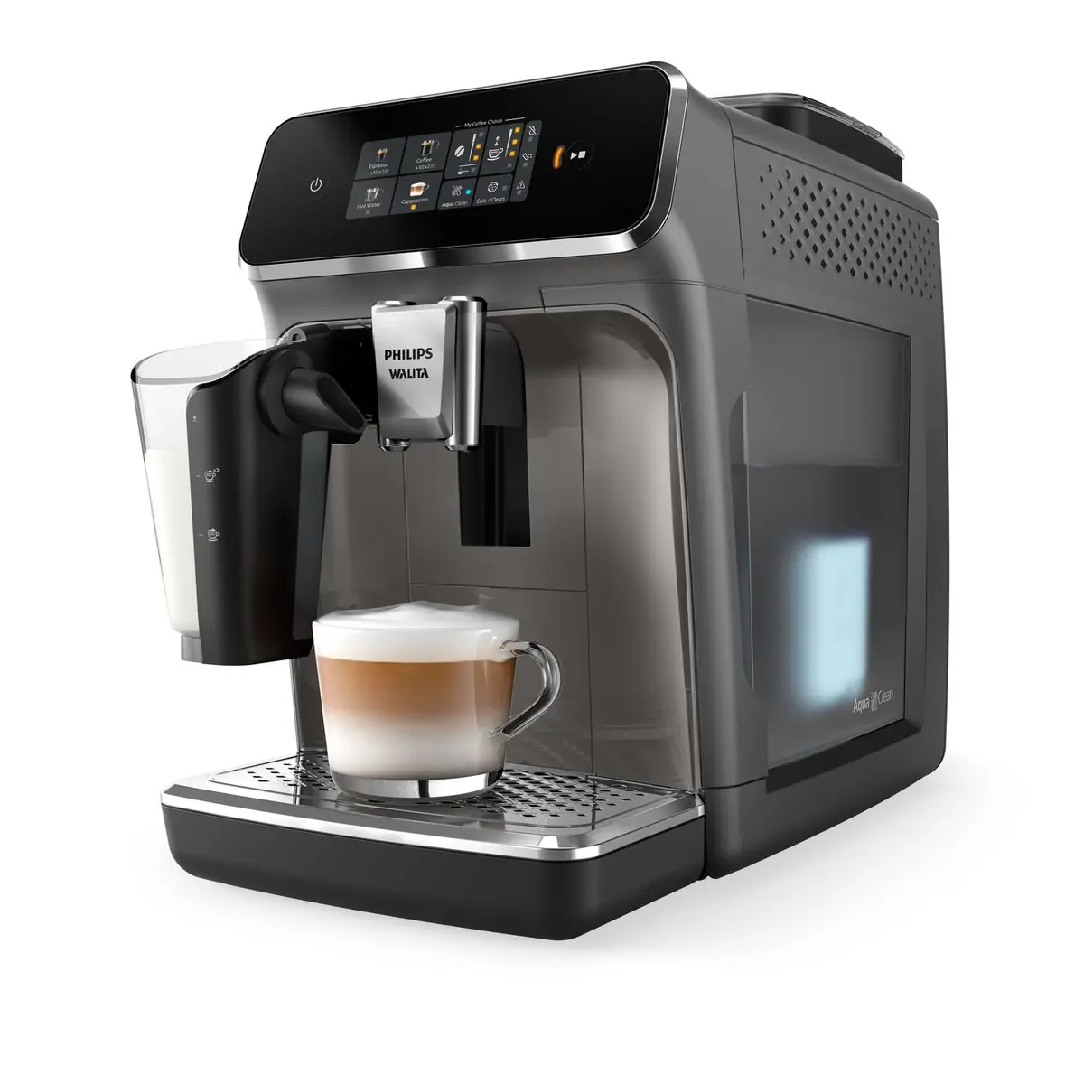 Philips Walita Cafeteira Espresso Série 2300 LatteGo, 4 Bebidas, Cinza | Moedor com 12 Ajustes – mós cerâmicas e display touchscreen para o café do seu jeito (EP2330/35)