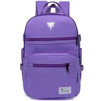 Mochila Cavalera Feminina Escolar Reforçada Preto/Roxo