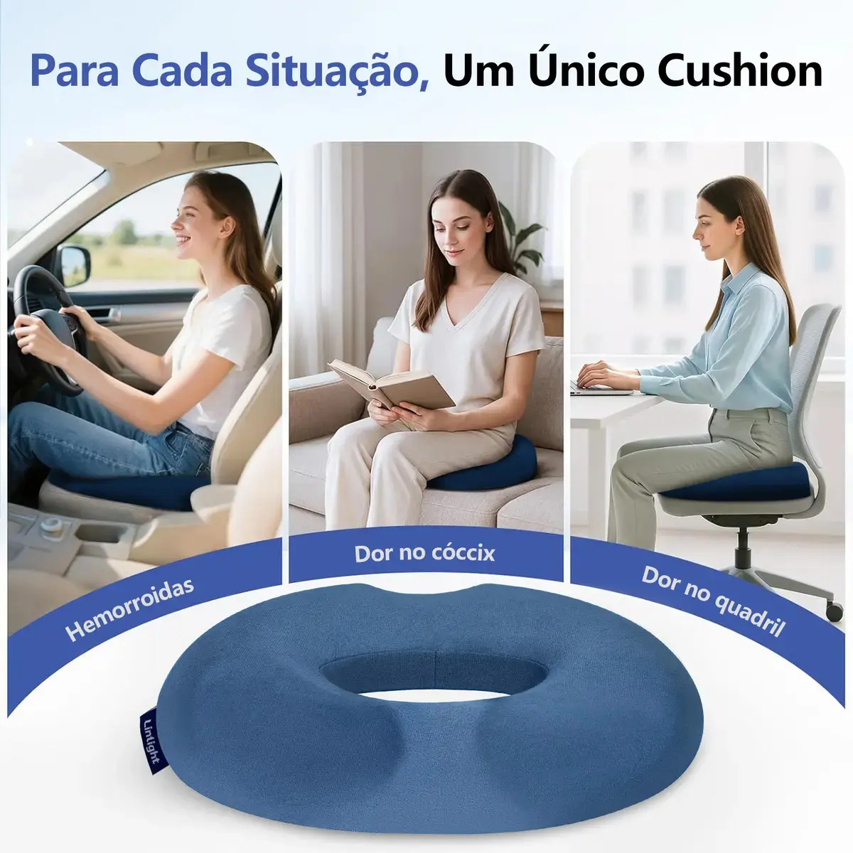 Almofada Assento Ortopédica De Hemorroida Para Cóccix Cadeira De Rodas Ergonômico Alivio Dores thumbnail 6