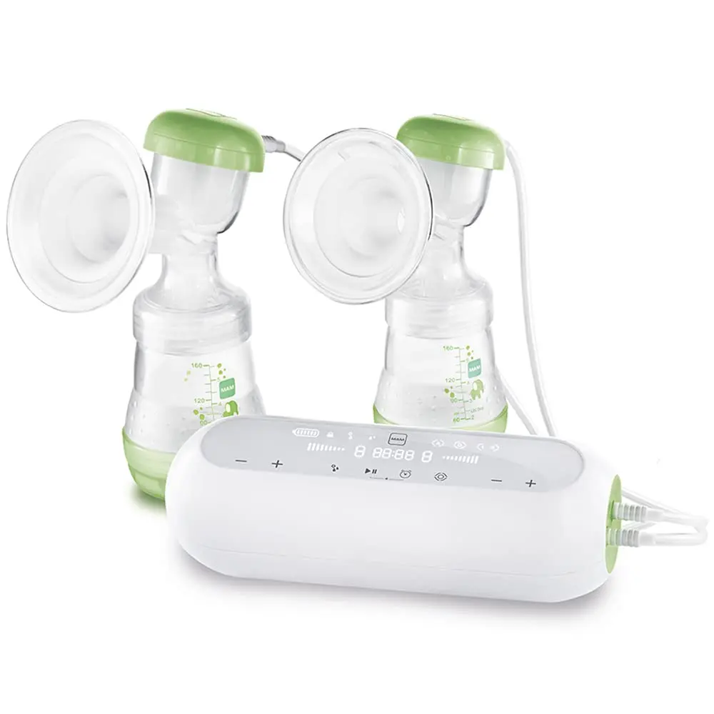 MAM Baby Bomba Tira-Leite Materno 2 em 1, Manual e Elétrica, com 2 Mamadeiras Easy Start Anticólica e 2 Potes de Armazenamento, Extração Dupla - 1