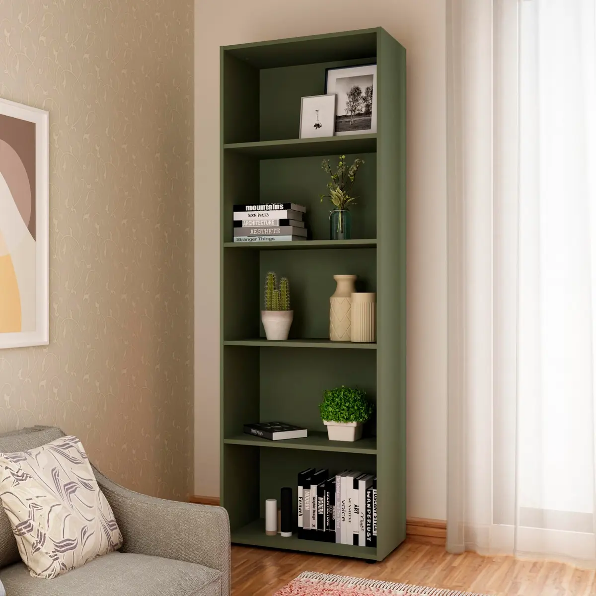 Artely Estante Multy para Livros com 5 Prateleiras, Menta