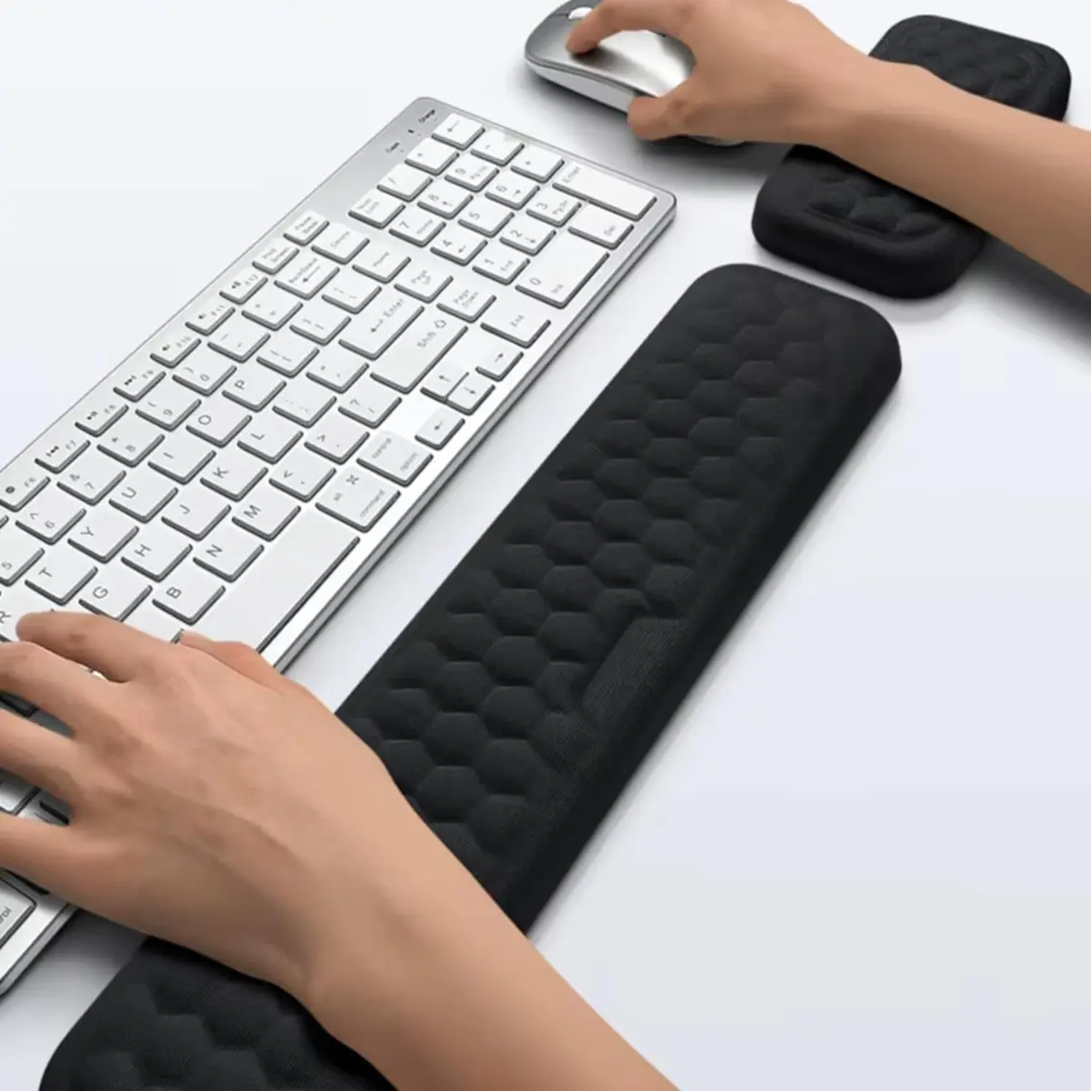 Suporte Ergonômico de Pulso, Espuma de Memória, Antiderrapante | Para Teclado e Mouse, Confortável e Estável - 1