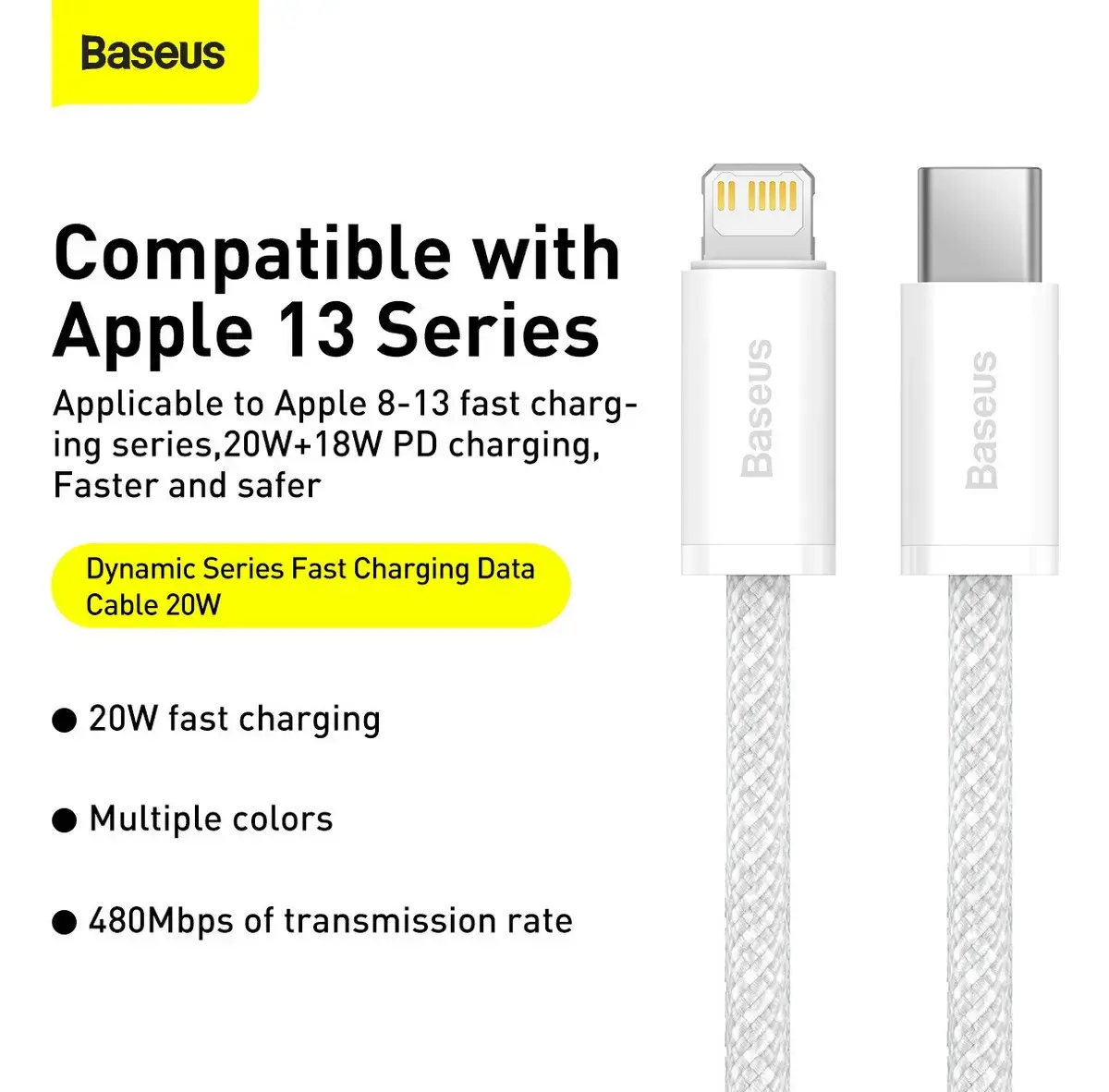 Cabo Turbo Baseus P/ iPhone Usb-c P/ Lightning 20w 2m thumbnail 3