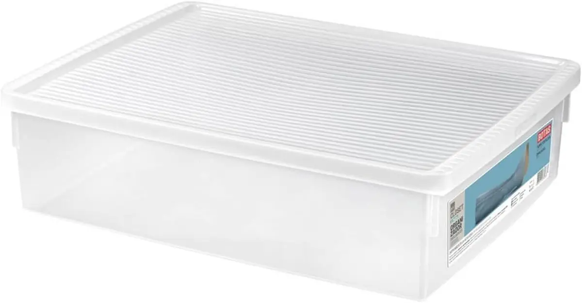 Ordene - Caixa Organizadora Plástica para Botas de 10,2 Litros, Cor Cristal, Linha My Closet