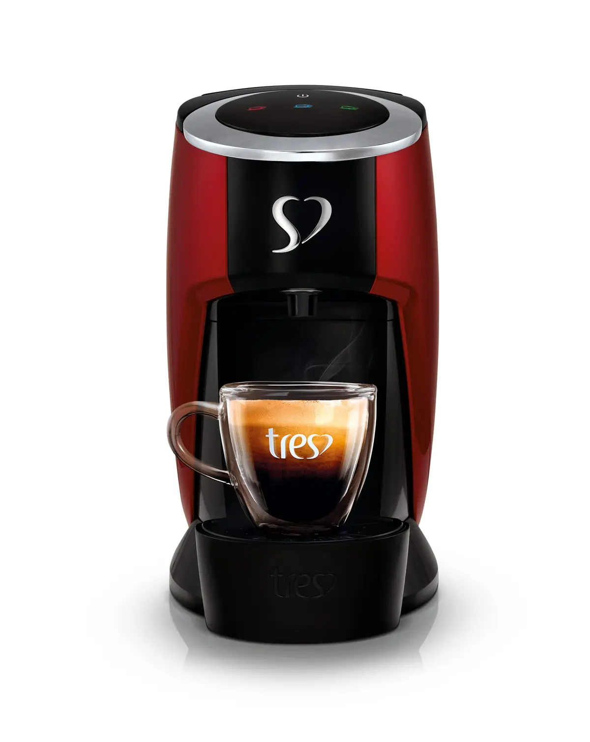 3 Corações TRES Cafeteira Espresso e Multibebida Touch Vermelha - 220V