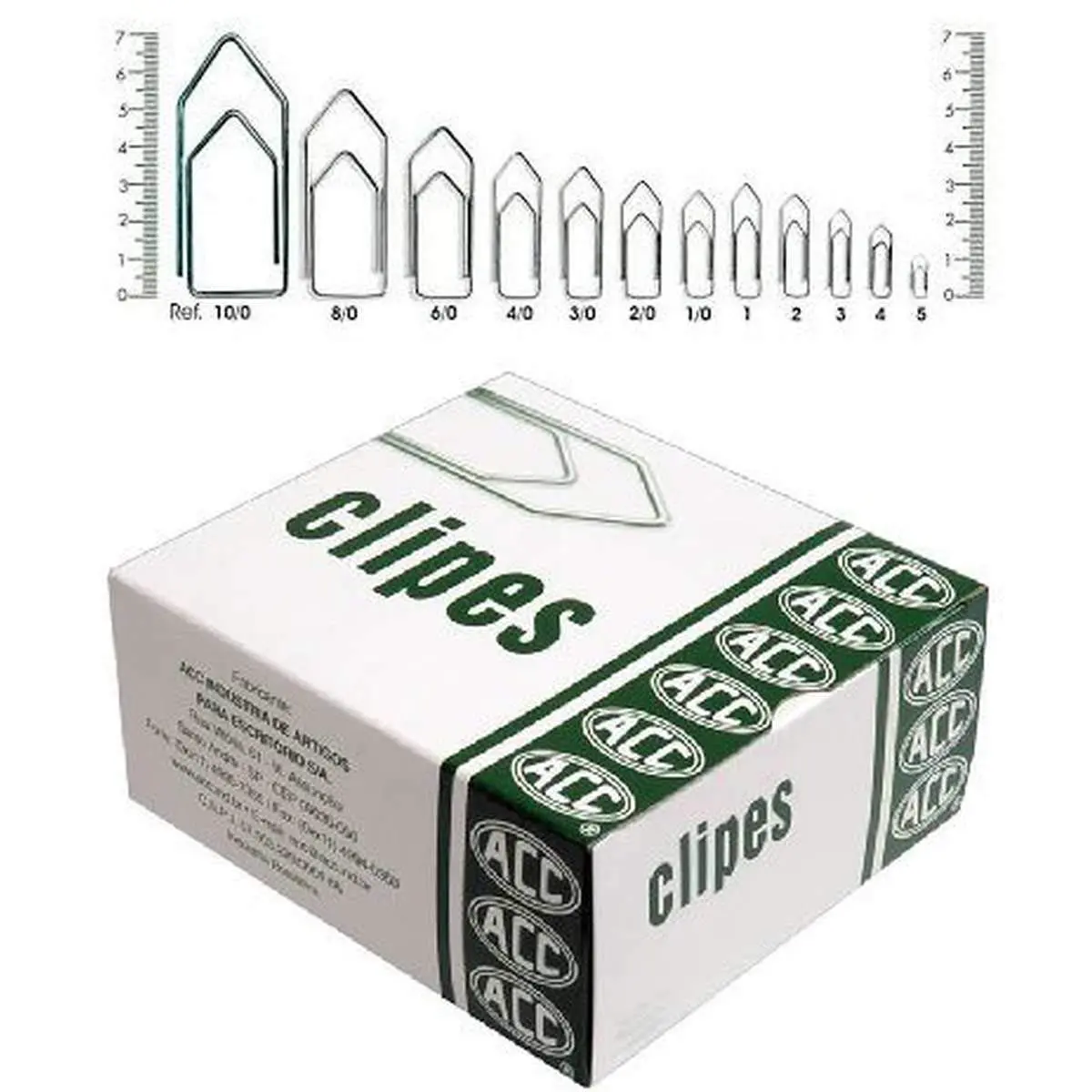 Clips Galvanizado Aco 8/0 25 Unidades - Pacote com 10 Caixinhas, Acc, 9.11.11.136, Prata - 1