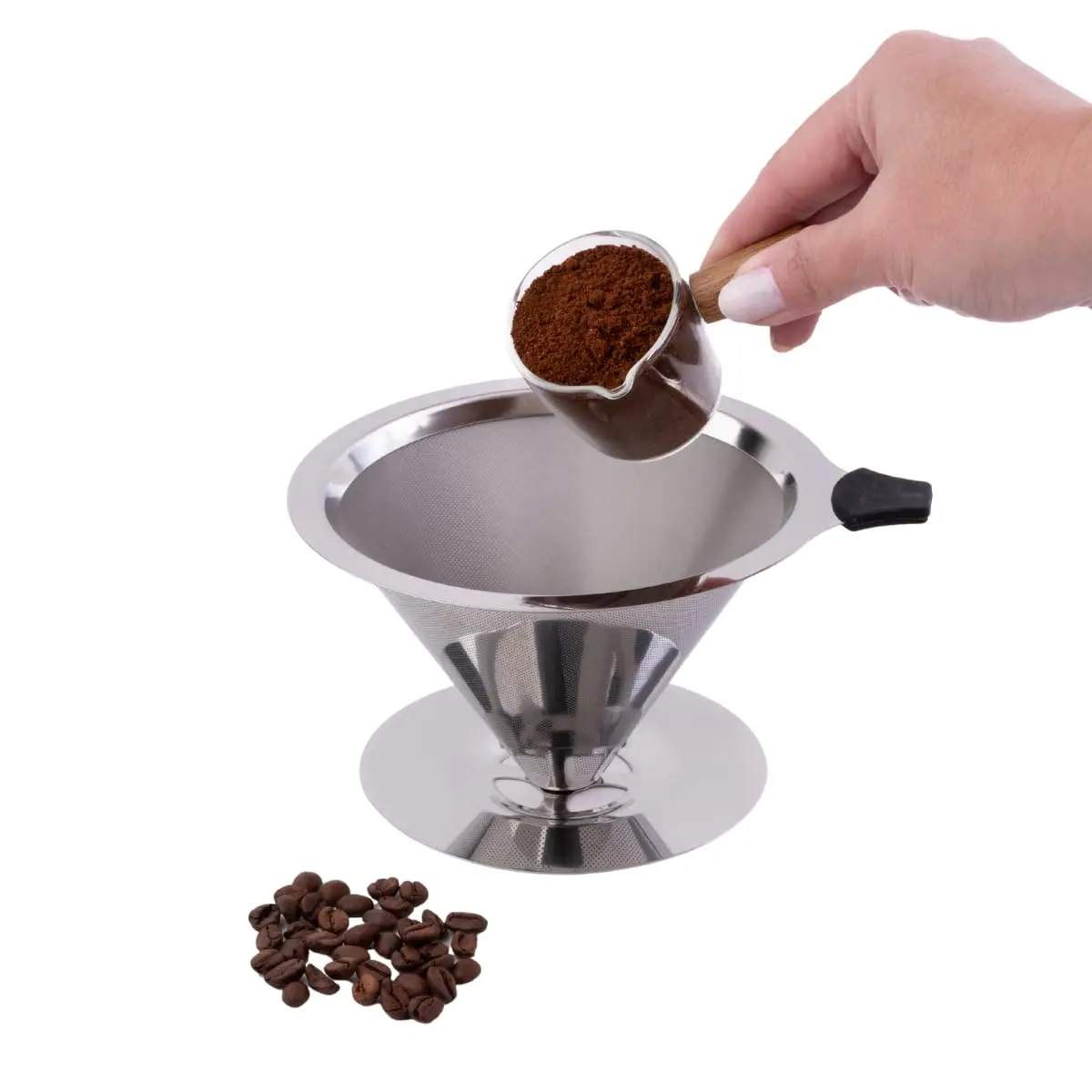 Filtro De Café Coador Inox 104 Extra Grande Reutilizável Lavável Portátil Individual Passador de Aço Inoxidável Não Precisa de Papel