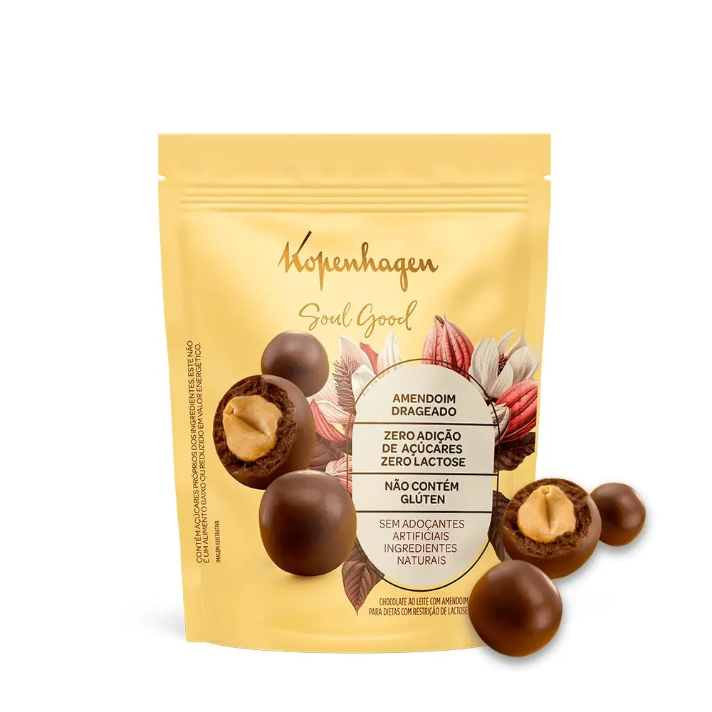 Chocolate Kopenhagen Amendoim Drageado Soul Good 100g