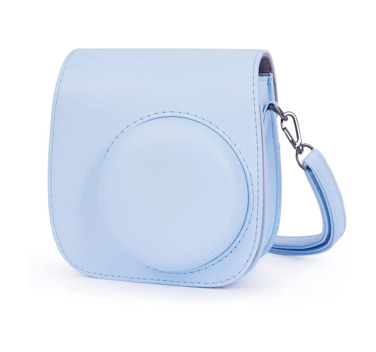 Estojo Protetor Para Câmera Phetium Instant Mini 12 Compatível com Instax Mini 12 11, Bolsa de Couro PU com Bolso e Alça de Ombro Ajustável (Azul)