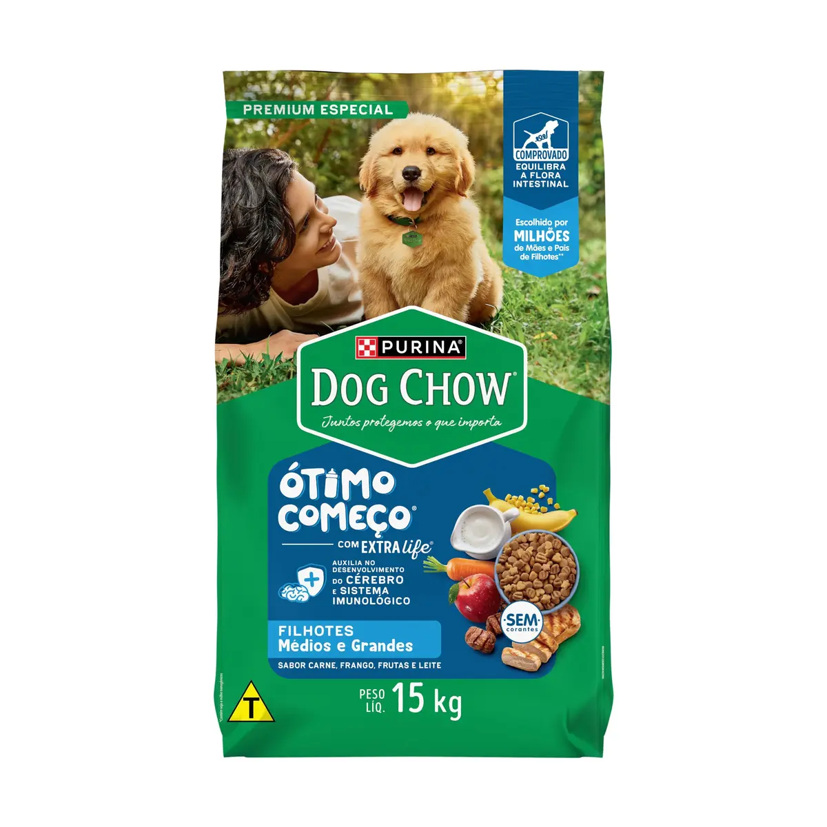 Dog Chow Nestlé Purina Ração Seca Para Cães Filhotes Frango E Arroz 15Kg Para Akita Filhotes - 1