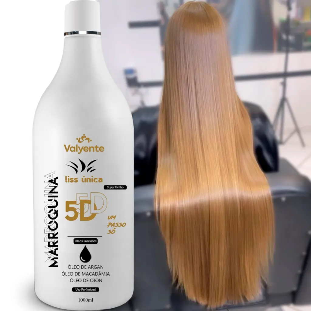 Marroquina Liss única Valyente:  Profissional 1000ml | Liso Absurdo Alisa 100% Óleo De Argan - 1