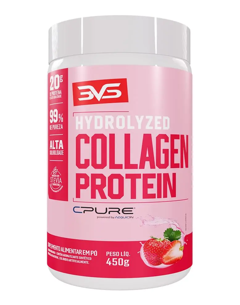 Colágeno Protein Hidrolisado Cpure® Alta Concentração - 450g Sabor Morango