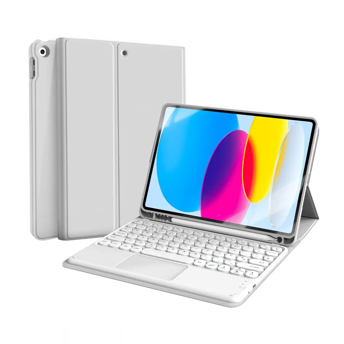 WB Capa com Teclado e trackpad para iPad 10ª e 11ª Geração 10.9" Polegadas com Auto Hibernação (Cinza) - 1
