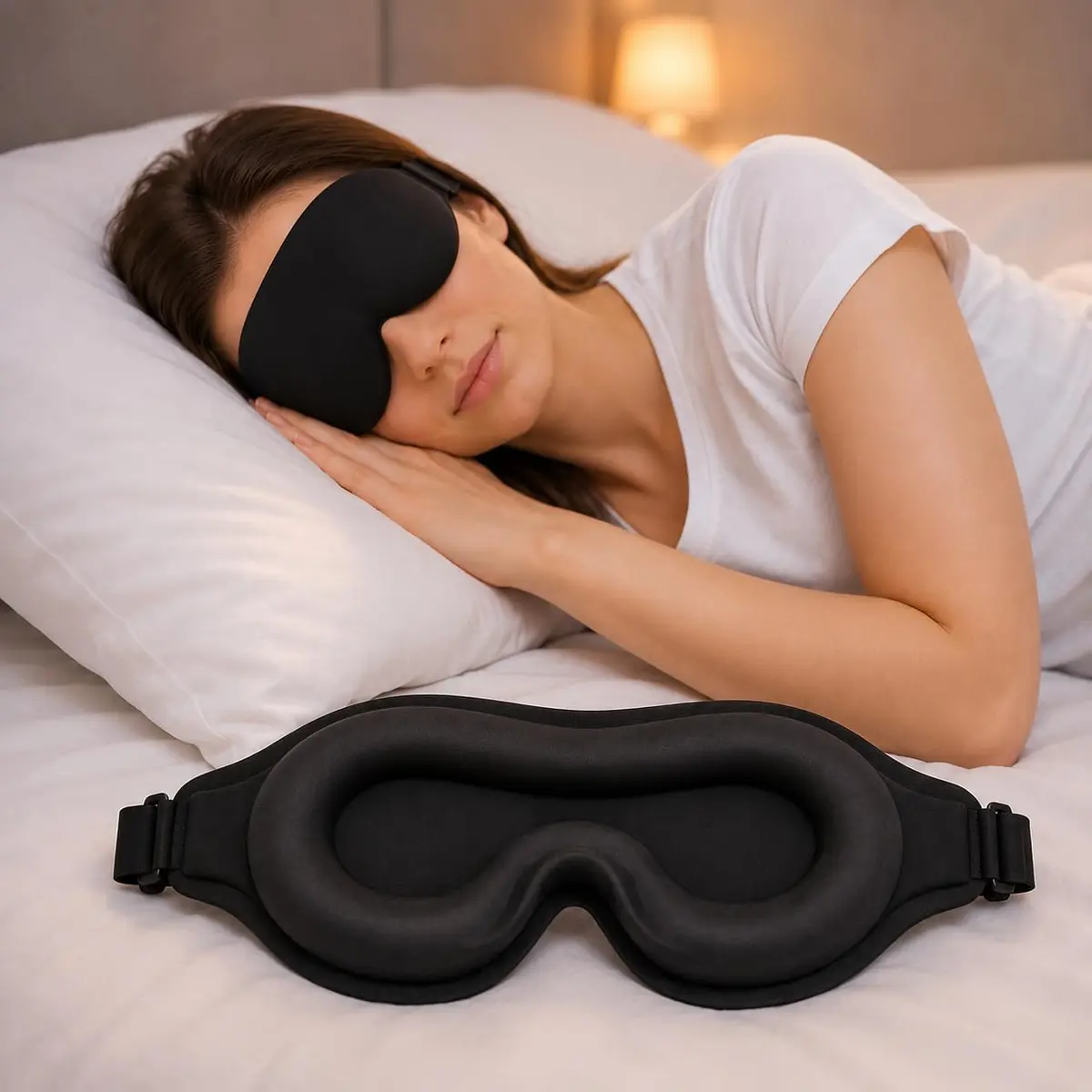 Máscara de Dormir 3D Blackout Total Anatômica | Tapa Olhos Confortável com Ajuste Regulável | Bloqueio de Luz Completo | Ideal para Sono Profundo, Viagens, Meditação e Relaxamento - 1
