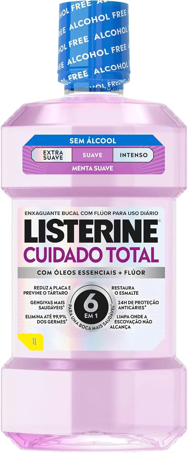 Enxaguante Bucal Listerine Cuidado Total, Menta, Sem Álcool, 1L