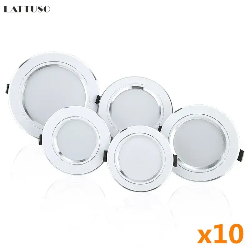 10 pçs/lote LED Downlight 5W 9W 12W 15W 18W Recesso Rodada Led Lâmpada Do Teto AC 220V-240V Iluminação Interior Branco Quente Branco Frio