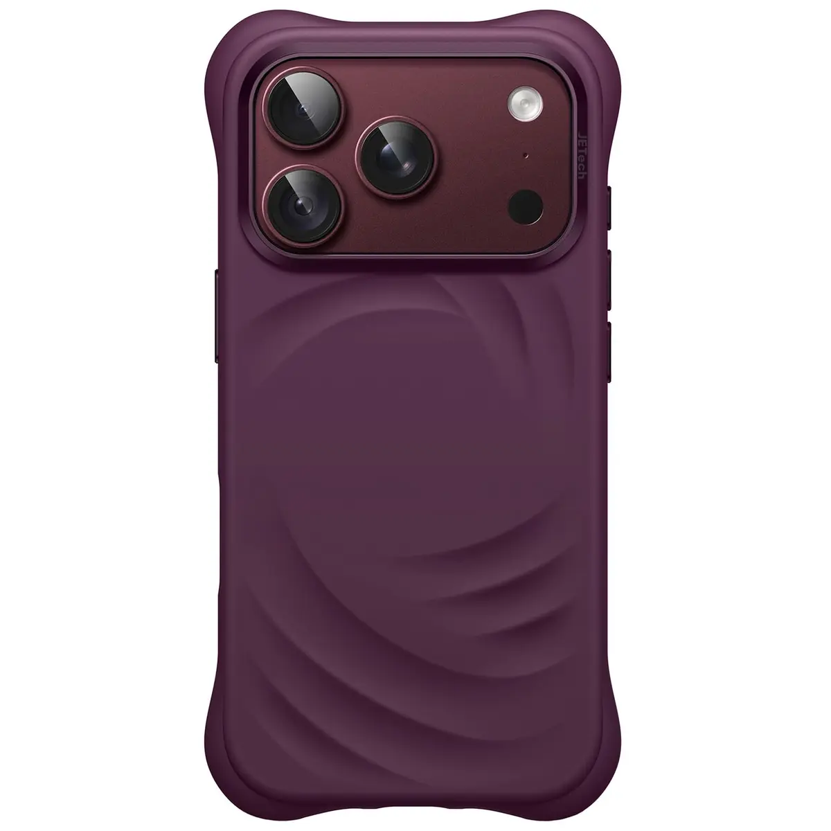 JETech Capa Silicone Magnética para iPhone 18 Pro Max/17 Pro Max, Cereja | Compatível com MagSafe, Textura Redemoinho, Aderência Macia, Botão de Controle da Câmera, Proteção com Absorção de Impacto