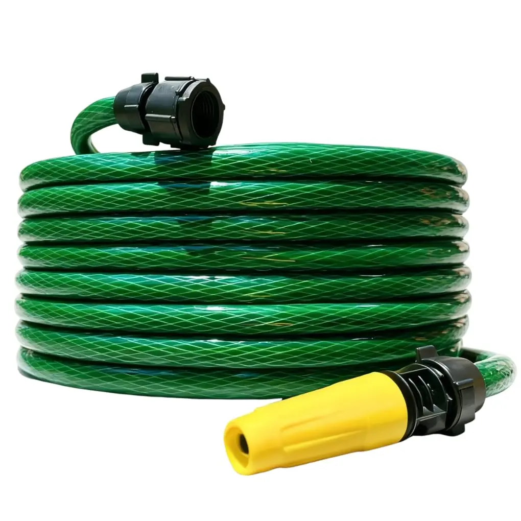 Mangueira Trançada Flexível para Jardim 15 Metros com Esguicho Ajustável e Redução para Torneira 3/4" e 1/2" – Resistente e Ideal para Uso Doméstico, Kit Completo (15 metros)