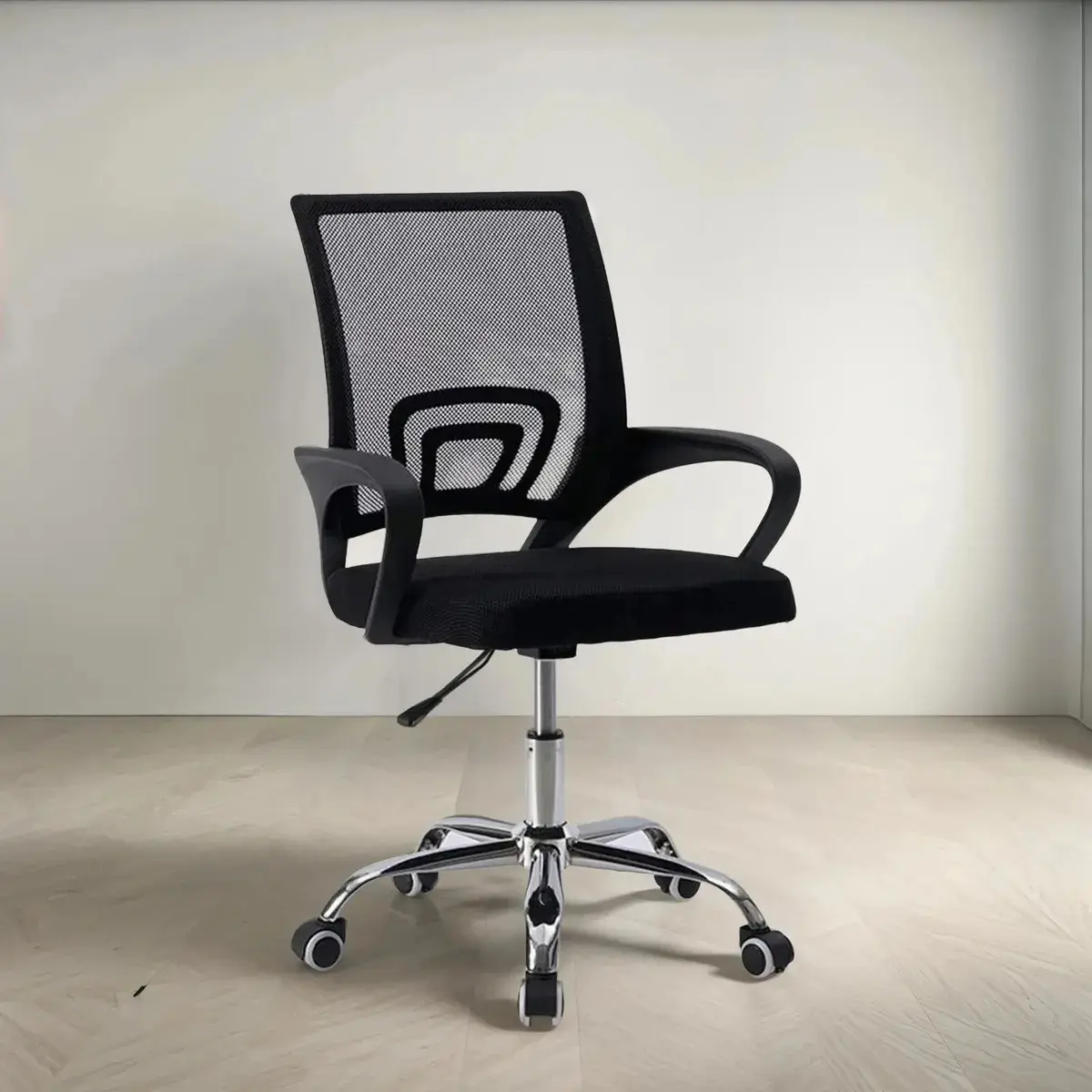 Cadeira De Escritório Preta Com Rodinhas Executiva Estofada Cor Preto 1 Material Do Estofamento Borracha - 1