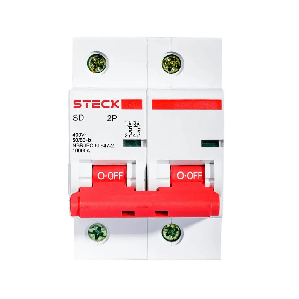 Steck, Disjuntor Bipolar 100A 2P Curva C 10KA, SDD2C100