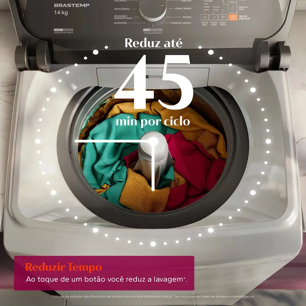 Máquina de Lavar Brastemp 14Kg Branca Smart Sensor- BWJ14AB thumbnail 3