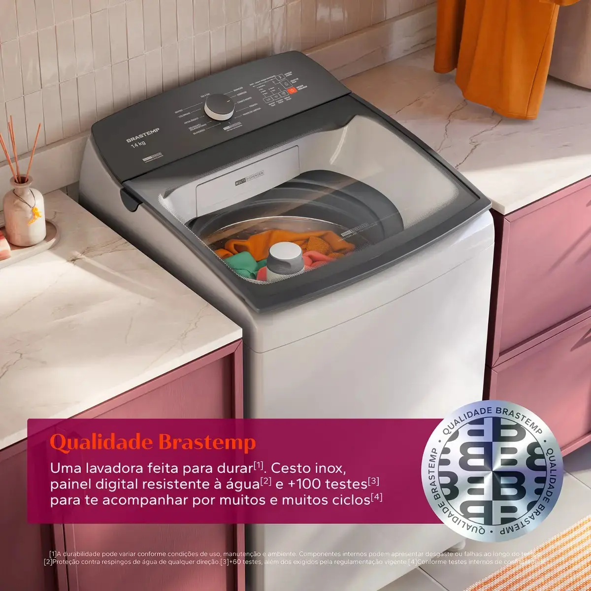 Máquina de Lavar Brastemp 14Kg Branca Smart Sensor- BWJ14AB thumbnail 7