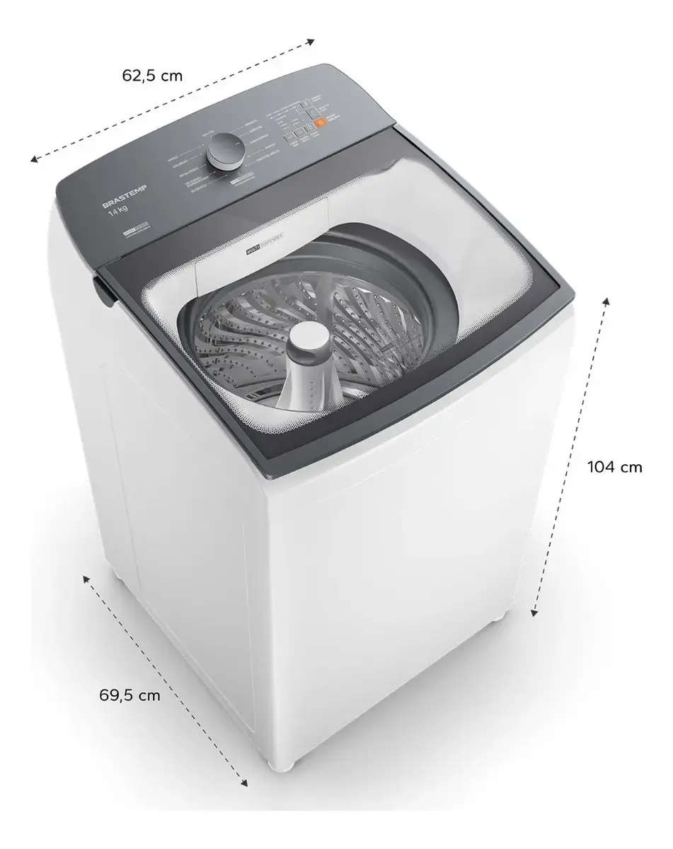 Máquina de Lavar Brastemp 14Kg Branca Smart Sensor- BWJ14AB thumbnail 8