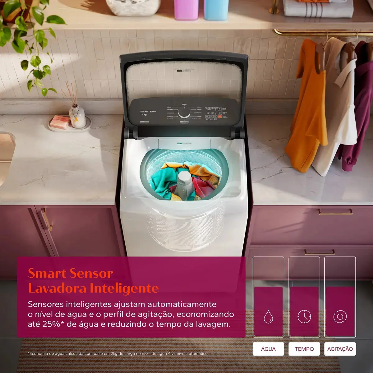Máquina de Lavar Brastemp 14Kg Branca Smart Sensor- BWJ14AB thumbnail 9