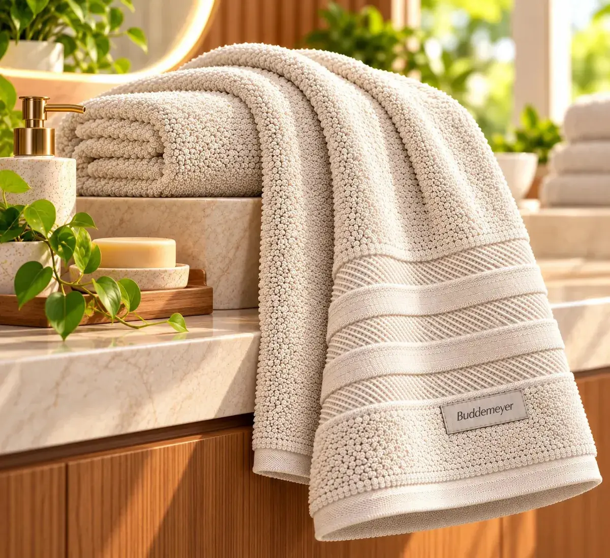 Toalha De Banho Vanilla 135 x 70 cm Buddemeyer Extra Soft Alta Absorção bege liso