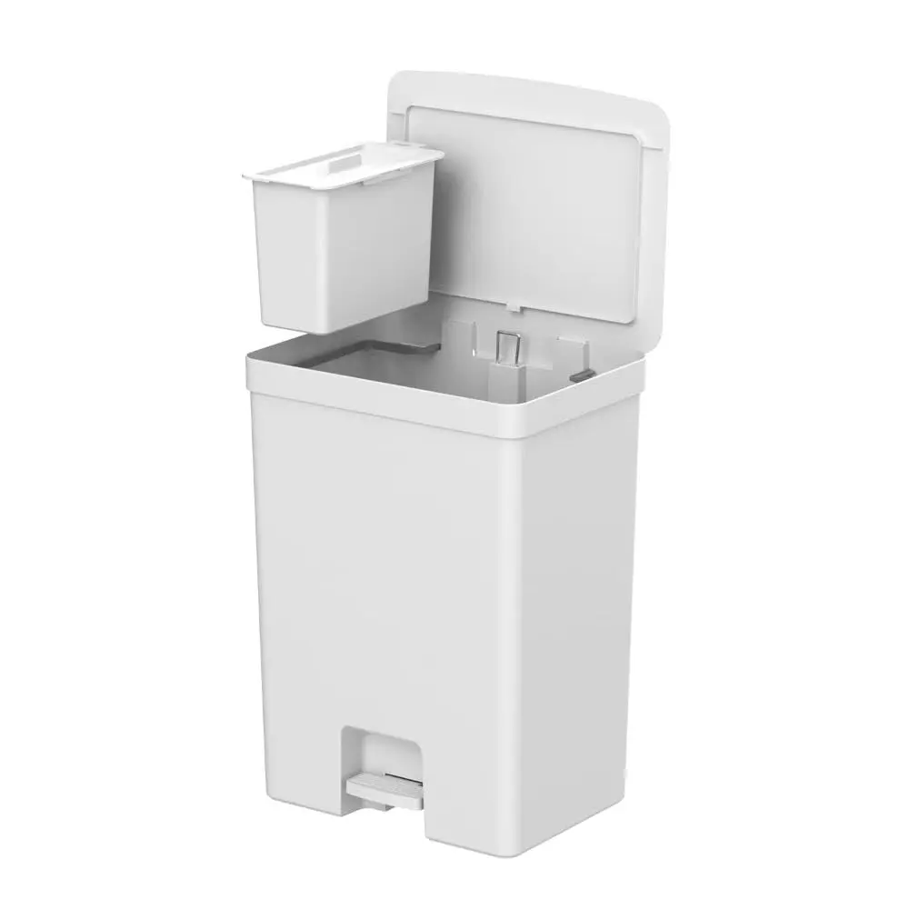 Ou Lixeira com Pedal 46+4L Branco Linha Trium