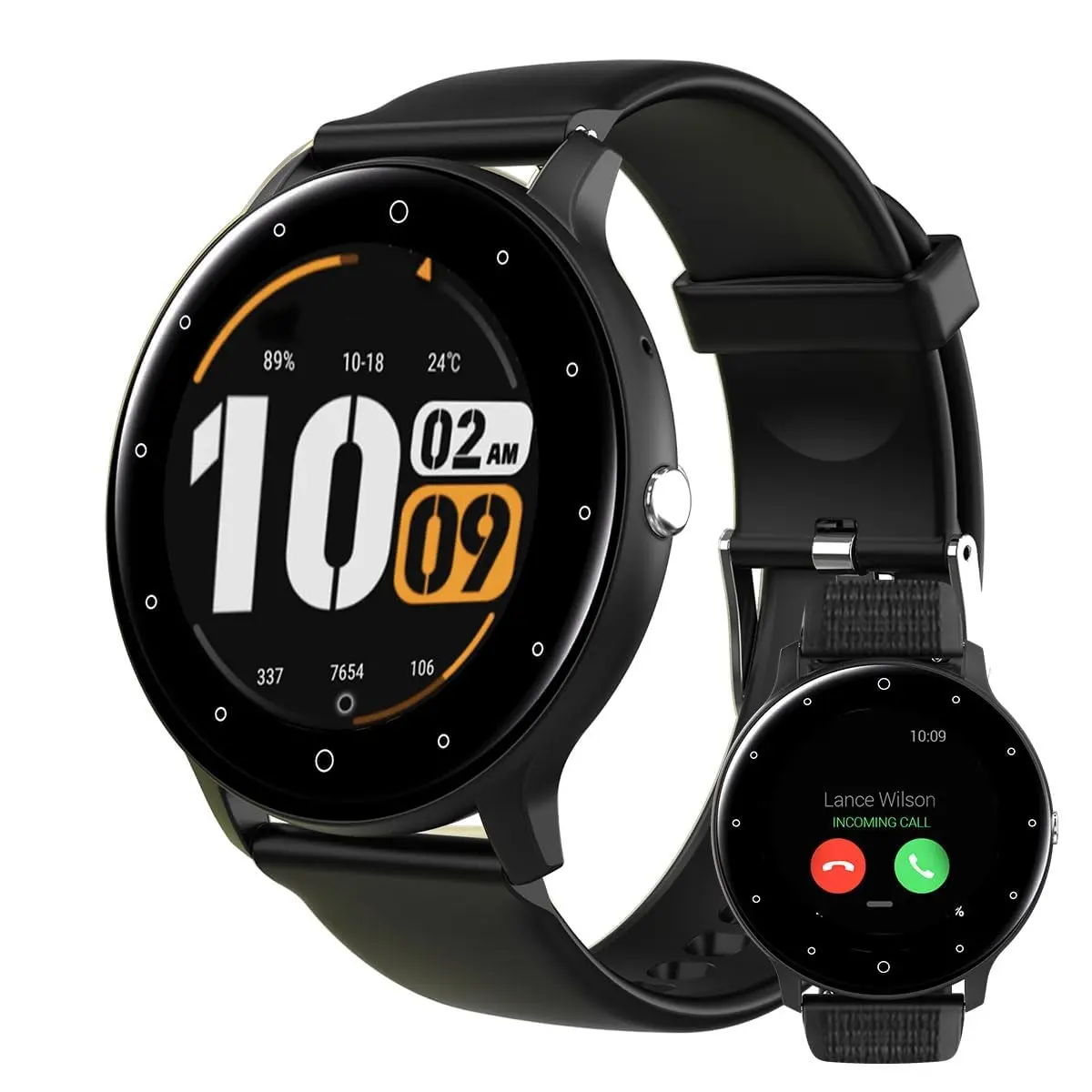 Smartwatch 1,28" HD Bluetooth com 120+ Modos Esportivos com 2 Pulseiras | 120+ Modalidades Esportivas, Tela HD, Conectividade Bluetooth, Design Redondo, Pulseira Silicone