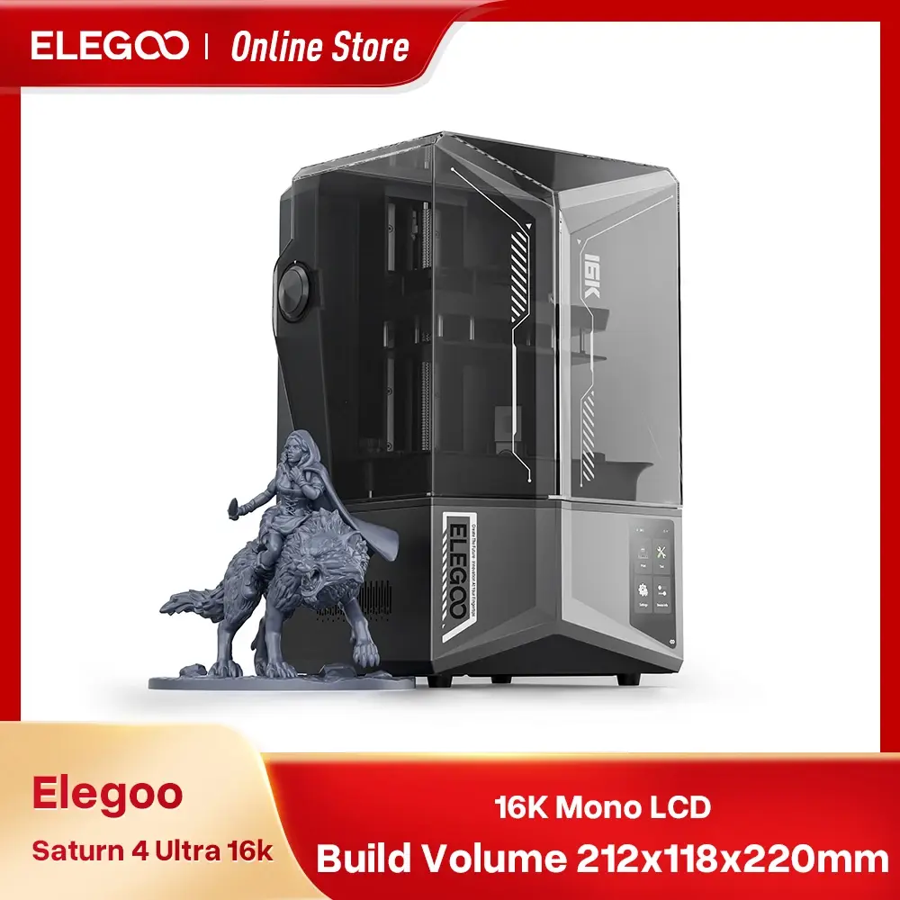 Impressora 3D ELEGOO SATURN 4 ULTRA 12K 16K Profissional de Resina SLA com Volume de Construção 218.88 X 122.88 X 220