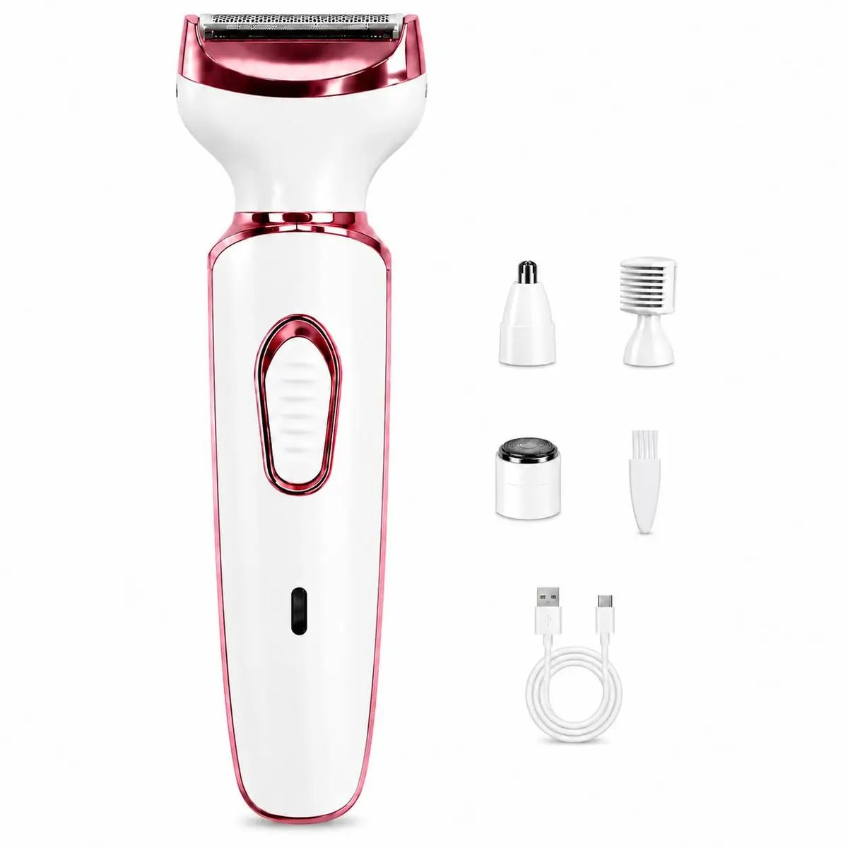 Depilador Elétrico Feminino 4 em 1, Depilador Feminino Elétrico USB | Depilador Intimo Feminino com 4 Cabeças Multifuncional,Corporal e Facial Aparador Portátil Sem Fio Multifuncional - 1