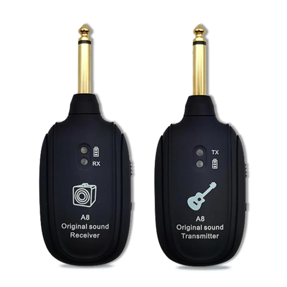 Transmissor sem fio Guitarra, Captador Transmissor e Receptor do Sistema, Canal UHF para Guitarra Elétrica, Amplificador Baixo áudio sem fio (para todos os violões)
