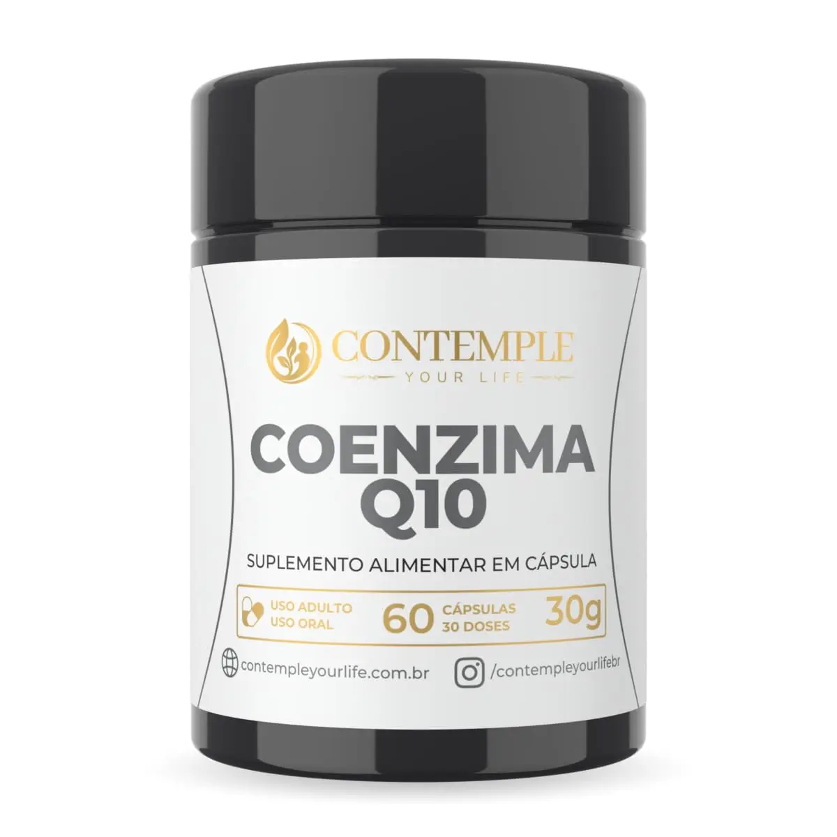 Contemple Your Life Coenzima Q10 200mg 60 Cápsulas | Energia Celular, Ação Antioxidante, Saúde Cardiovascular, 30 Doses, Sem Glúten - 1