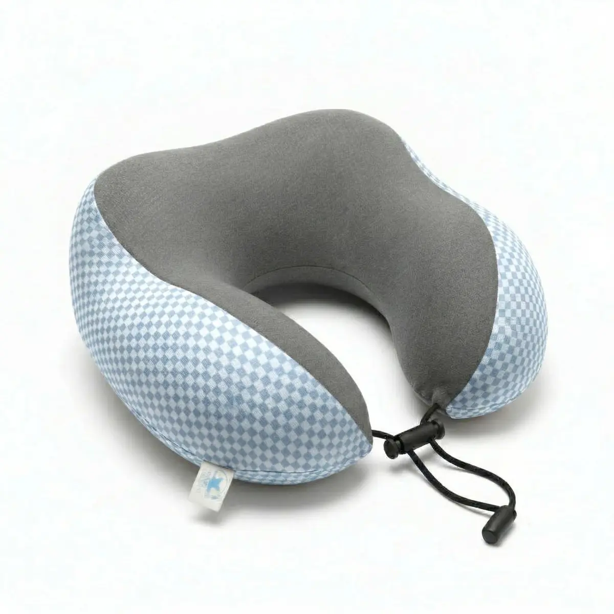 Travesseiro de Viagem Pescoço U Ergonômico, Apoio Cervical, Capa Removível com Zíper, Leve 30x25cm, Avião Carro Ônibus (AZUL CLARO)