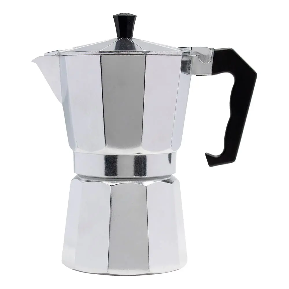 Mimo Style Cafeteira Italiana Moka de Aluminio Com Alça Café Expresso Para 6 Cafézinhos, Capacidade 300 ml, Feita de Materiais Leves e de Alta Qualidade Ideal Para sua Cozinha, Express Coffee