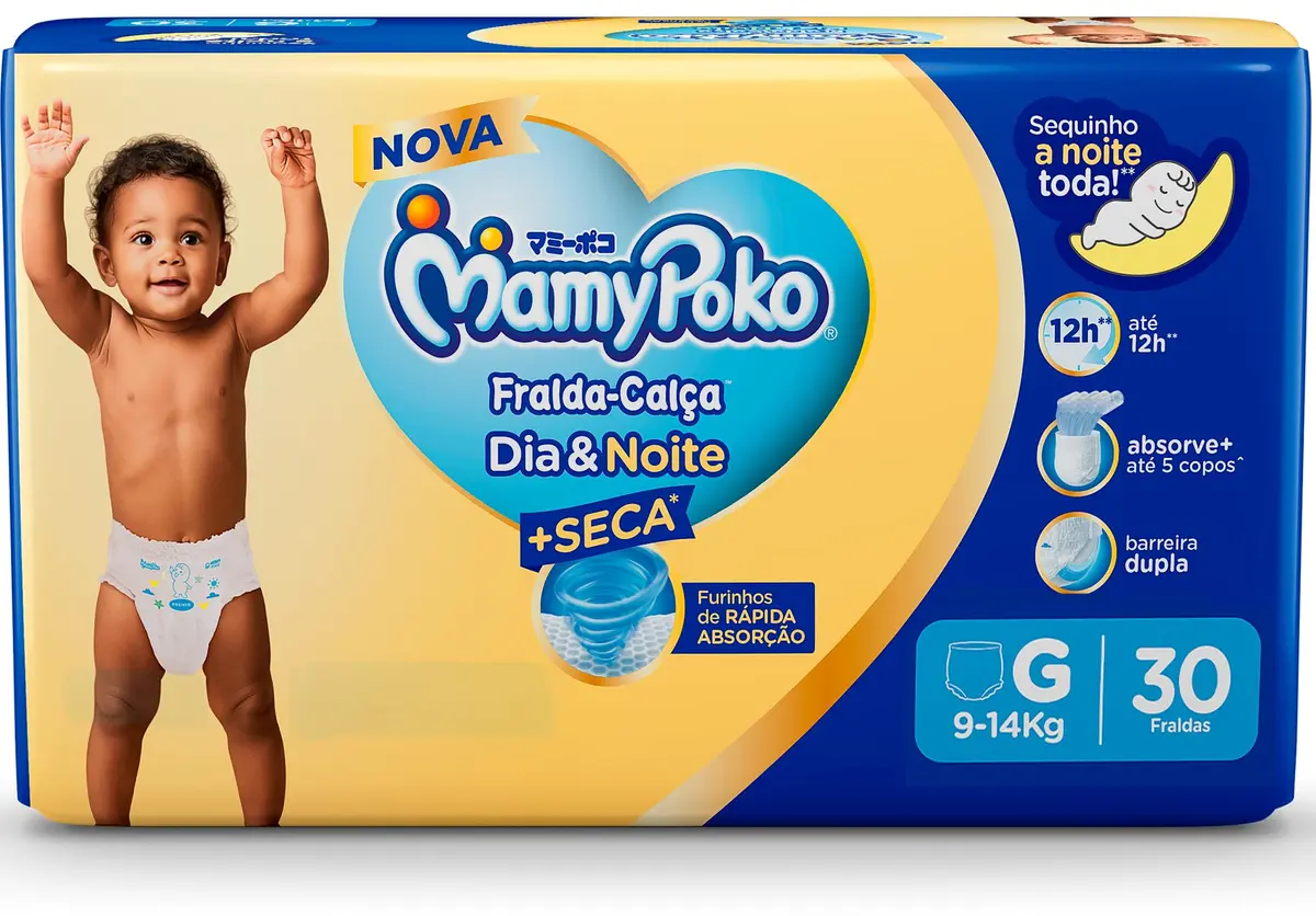 MamyPoko Fralda-Calça Dia&Noite G 30 Unidades