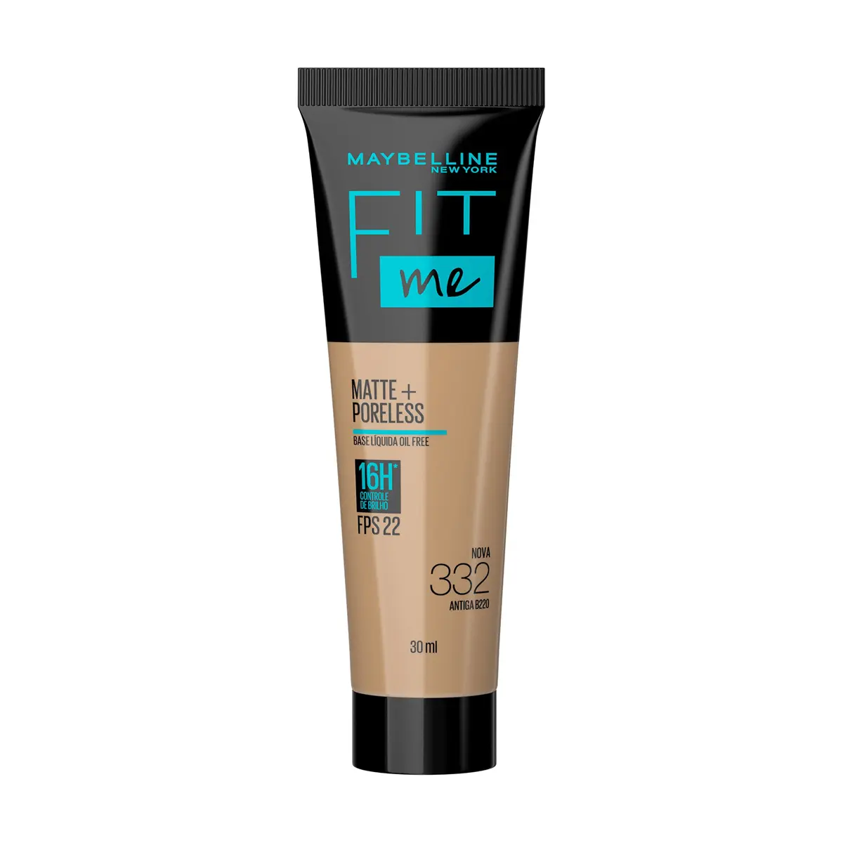 Base Líquida Maybelline NY Fit Me Matte FPS 22 Cor 332 (Antiga B220), 30ml - 1