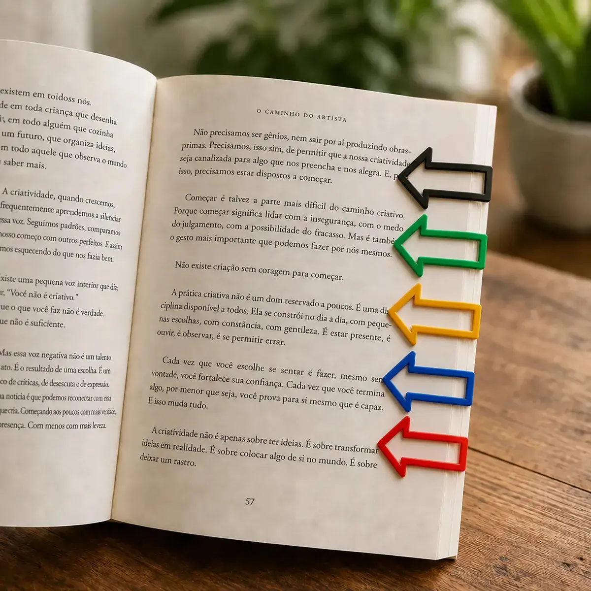 Kit 20 Marcador De Páginas Clips Marca Texto Livros Revistas Vermelho, Azul, Verde, Amarelo e Preto Seta Marca Página
