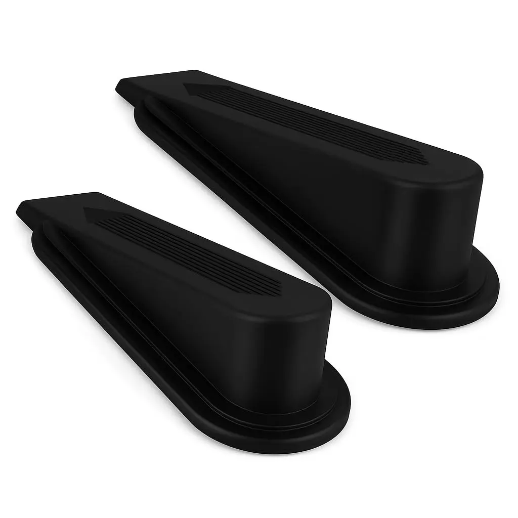 Kit 2 Trava Porta Antiderrapante de Borracha Flexível (Preto) | Evita Batidas | Protege a Porta | Borracha Resistente | Flexível
