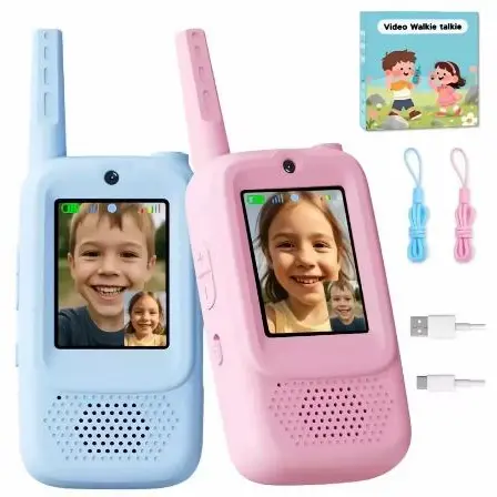 KIT 2 Walkie Talkie Infantil com Vídeo Câmera Comunicação Sem Fio Brinquedo - 1